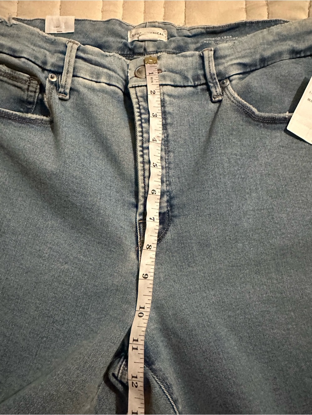 Good American Women's Good Legs Cropped Mini Boot Jeans blue670 - Picture 10 of 13